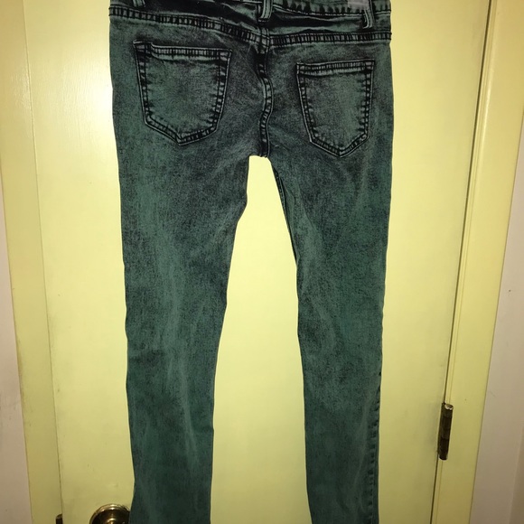 Puzzle Jeans Green and Black Skinny - Picture 2 of 2
